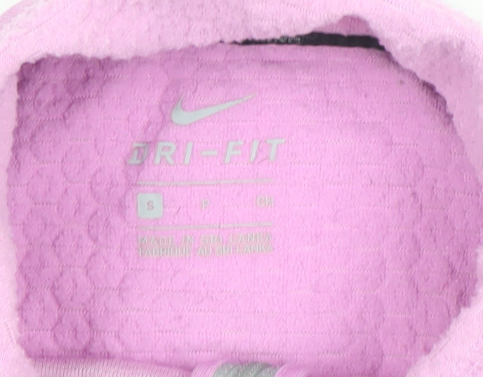 Nike Women's Pink Dri-FIT 1/4 Zip Long Sleeve Pullover Top Size S