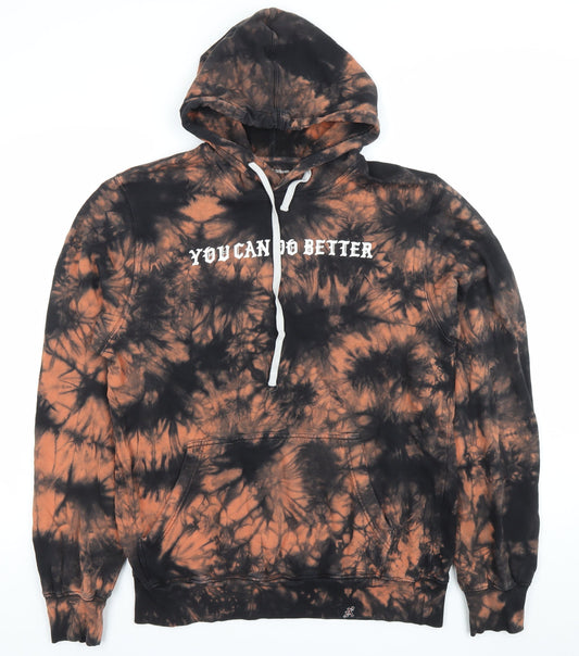 Youths in Balaclava Men's Brown Black Tie Dye Pullover Hoodie Medium