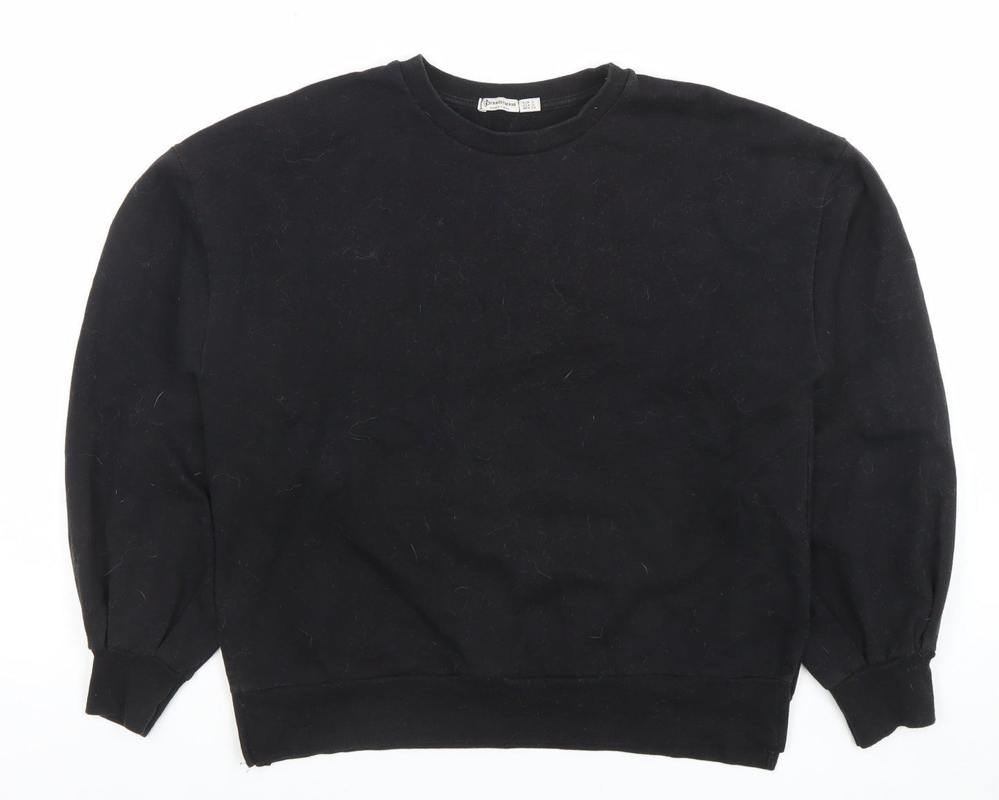 Womens UK Size S Stradivarius Black Pullover Sweatshirt