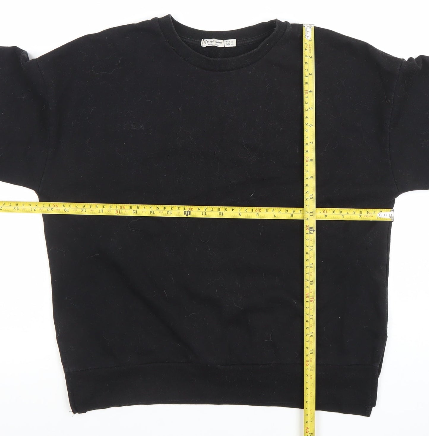 Womens UK Size S Stradivarius Black Pullover Sweatshirt