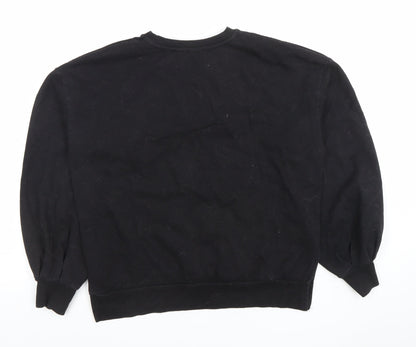 Womens UK Size S Stradivarius Black Pullover Sweatshirt