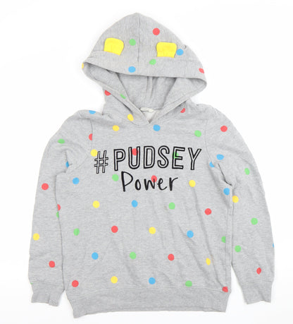 George Women’s Grey Polka Dot Pudsey Power Hoodie Size 14