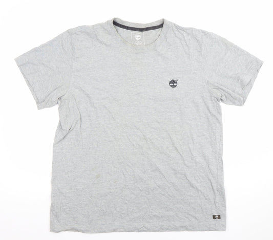 Timberland Men's Grey Regular Fit Logo Graphic T-Shirt Size L