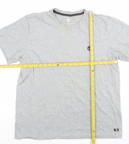 Timberland Men's Grey Regular Fit Logo Graphic T-Shirt Size L