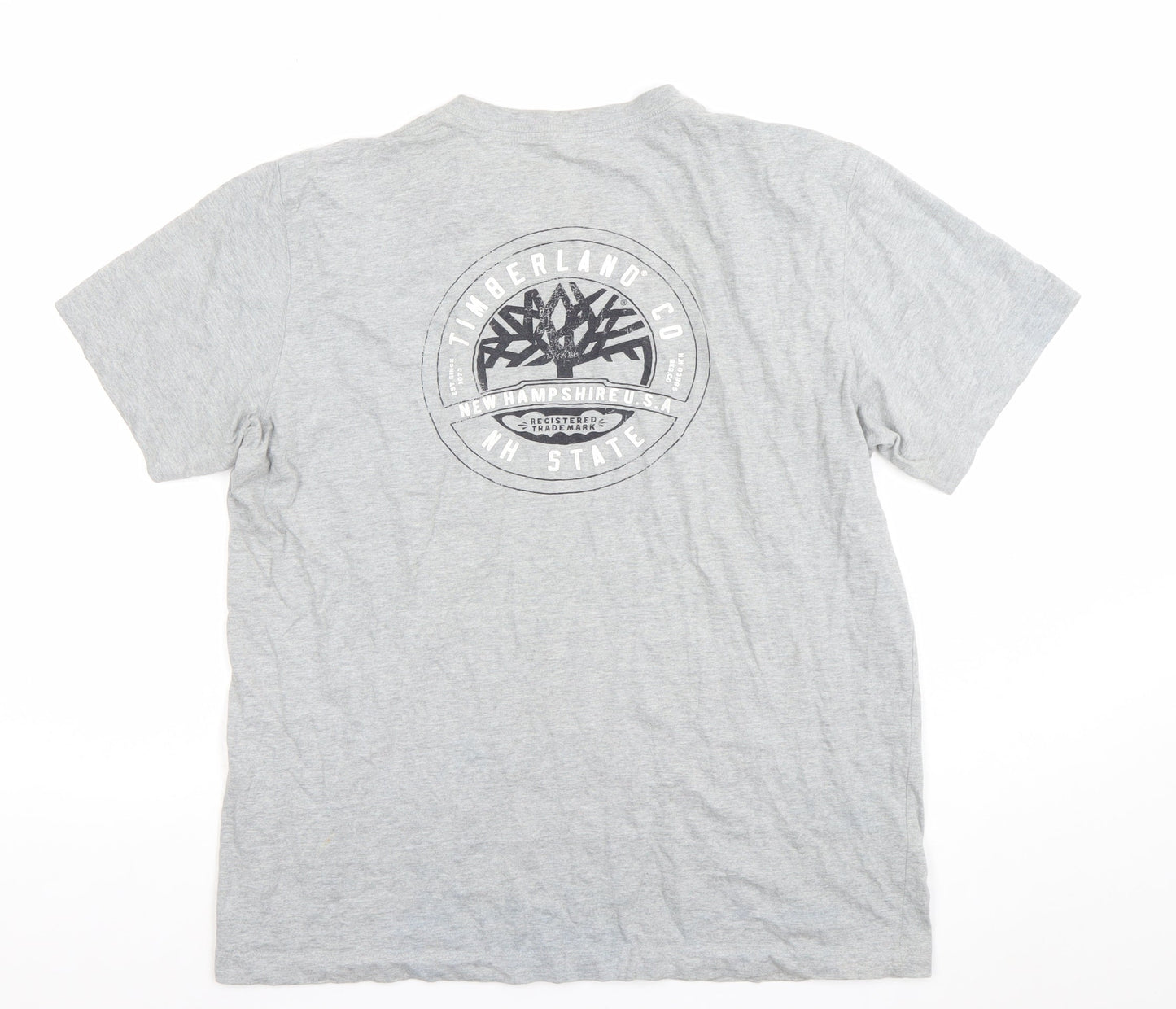 Timberland Men's Grey Regular Fit Logo Graphic T-Shirt Size L