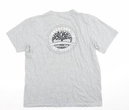 Timberland Men's Grey Regular Fit Logo Graphic T-Shirt Size L