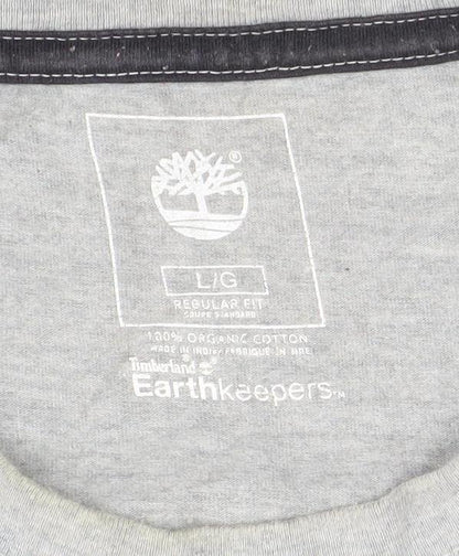 Timberland Men's Grey Regular Fit Logo Graphic T-Shirt Size L