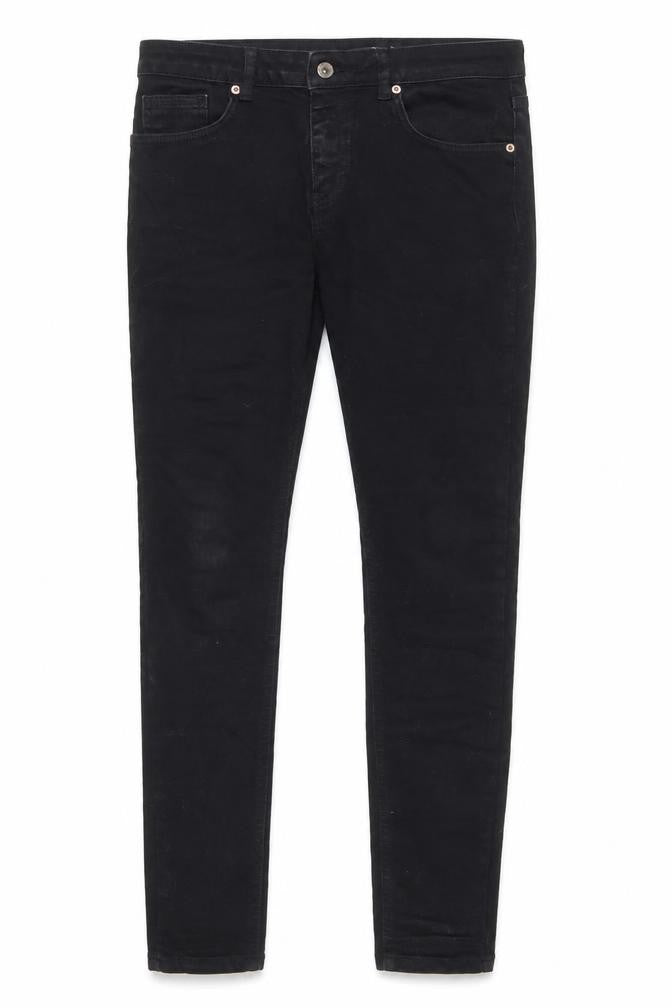 Mens UK Size 30R Pré London Slim Fit Straight Black Jeans