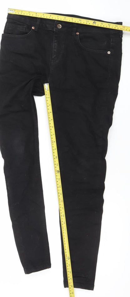 Mens UK Size 30R Pré London Slim Fit Straight Black Jeans