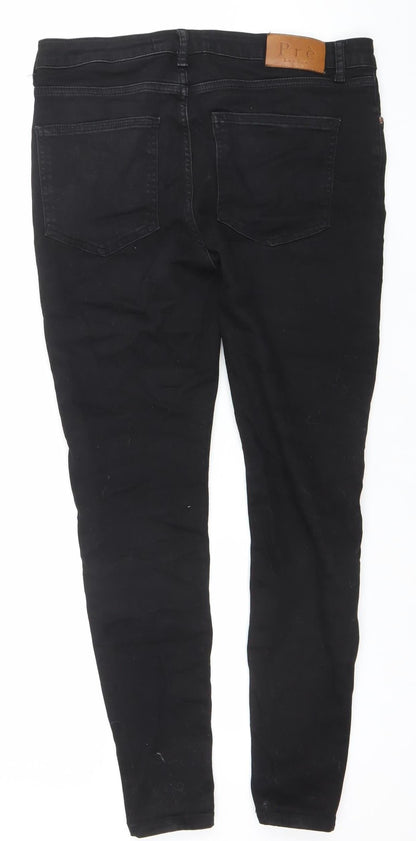 Mens UK Size 30R Pré London Slim Fit Straight Black Jeans
