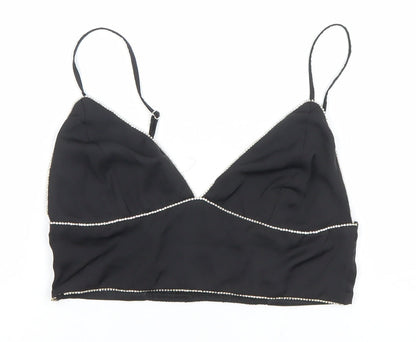 Womens UK Size 10 Pull&Bear Black Camisole Tank