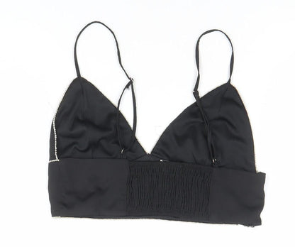 Womens UK Size 10 Pull&Bear Black Camisole Tank