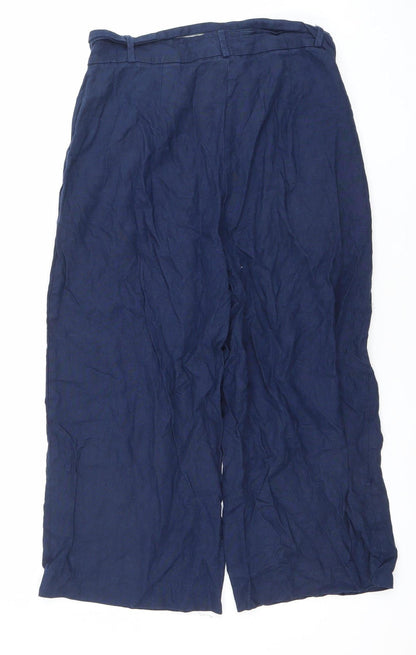 Womens UK Size M GO COLORS! Relaxed Fit Cropped Blue Trousers