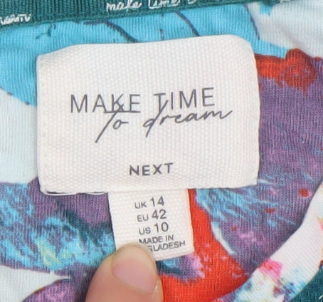 Womens UK Size 14 NEXT Multicoloured Basic Blouse