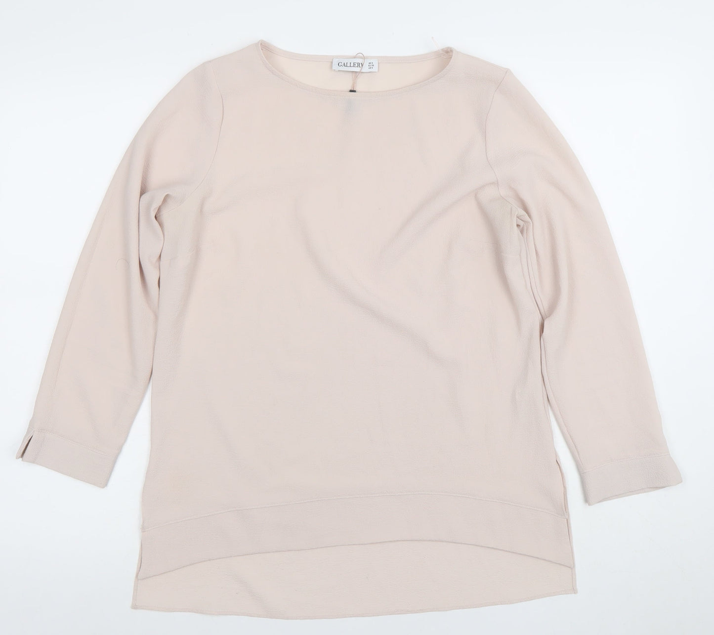 Womens UK Size S Gallery Beige Basic Blouse
