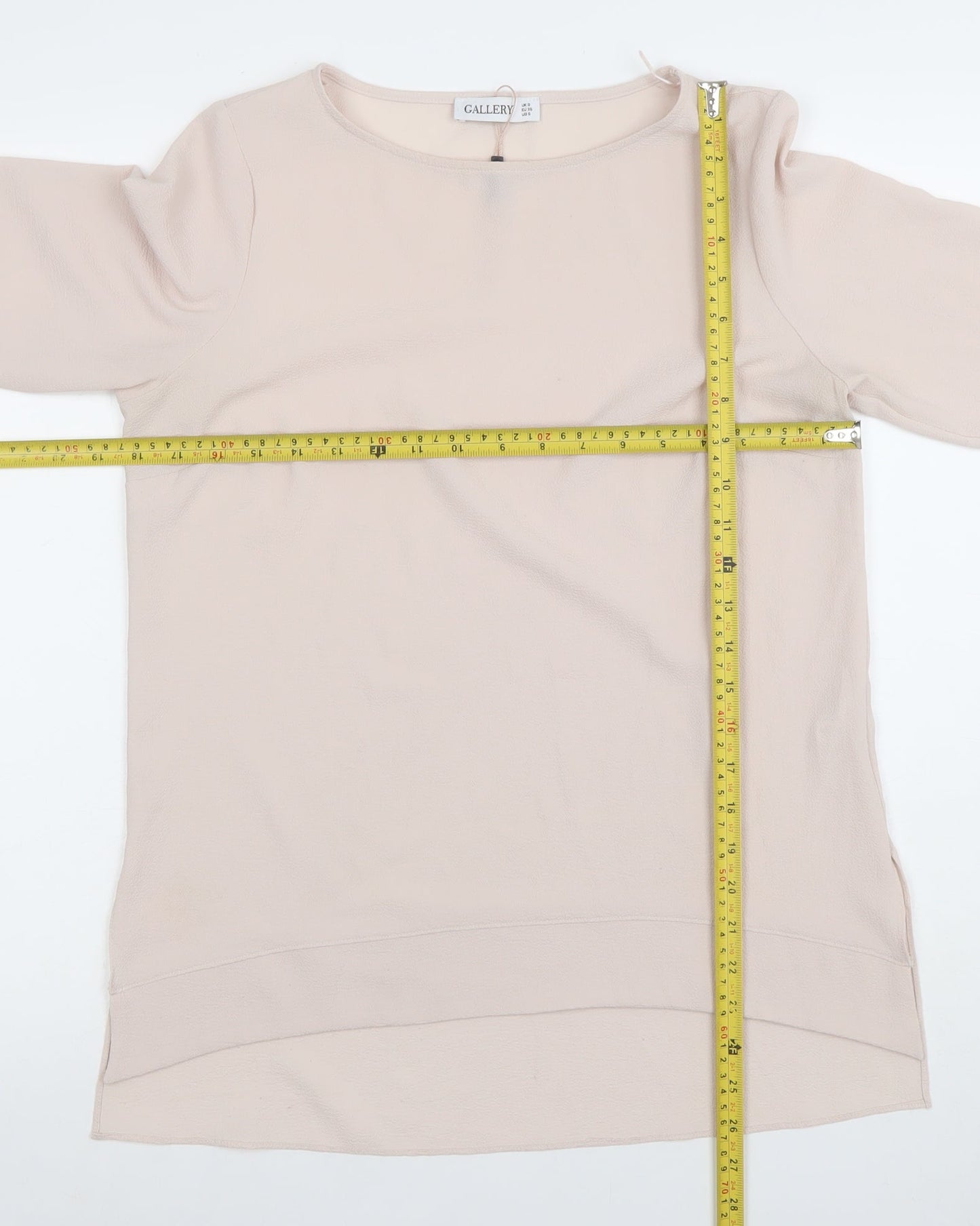 Womens UK Size S Gallery Beige Basic Blouse
