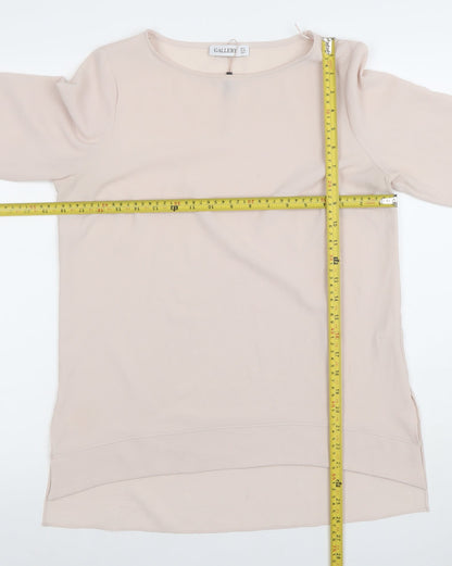 Womens UK Size S Gallery Beige Basic Blouse