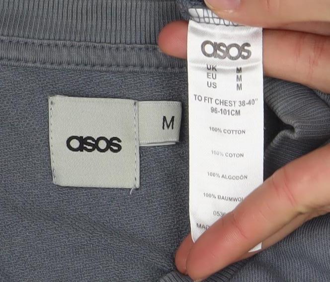 Mens UK Size M ASOS Blue Pullover Sweatshirt