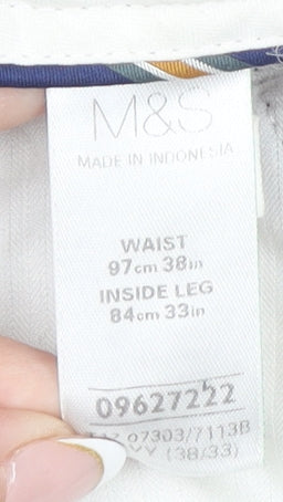 Marks and Spencer Blue Harbour Men's Black Corduroy Trousers 38W 33L Regular Fit