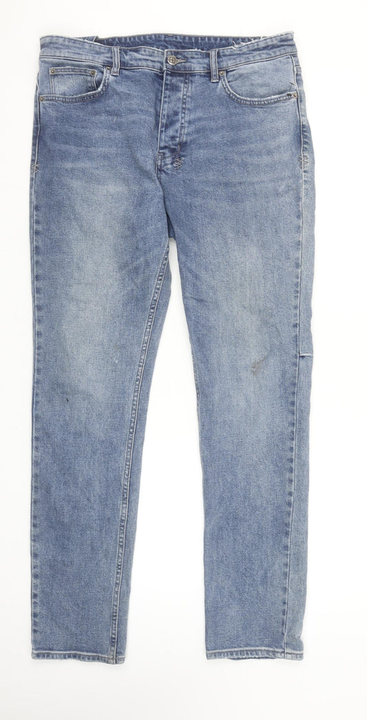 Ksubi Men's Blue 34 Straight Fit Stretch Denim Jeans