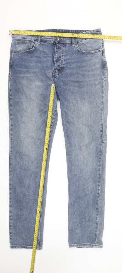 Ksubi Men's Blue 34 Straight Fit Stretch Denim Jeans