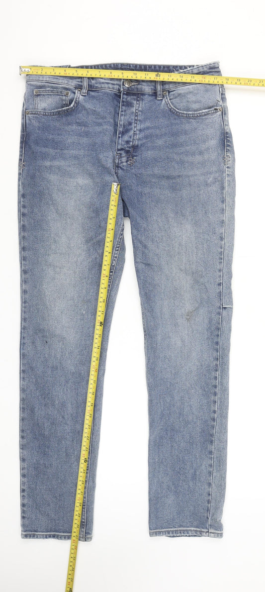 Ksubi Men's Blue 34 Straight Fit Stretch Denim Jeans