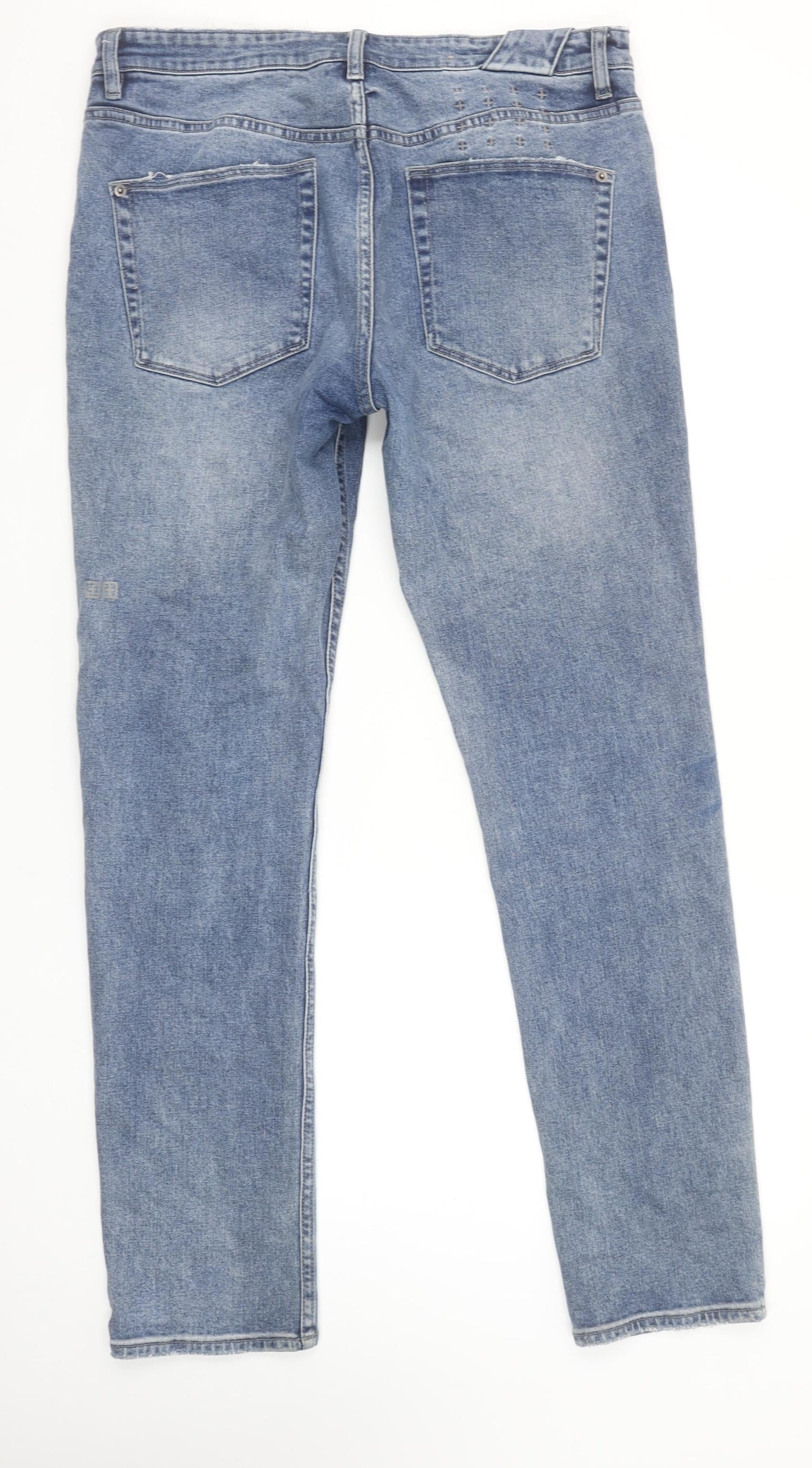 Ksubi Men's Blue 34 Straight Fit Stretch Denim Jeans