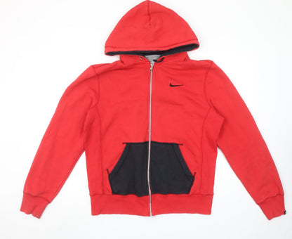Mens UK Size M Nike Red Full Zip Hoodie