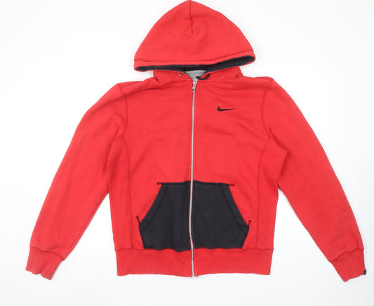 Mens UK Size M Nike Red Full Zip Hoodie
