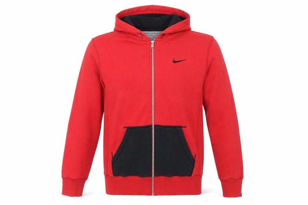 Mens UK Size M Nike Red Full Zip Hoodie