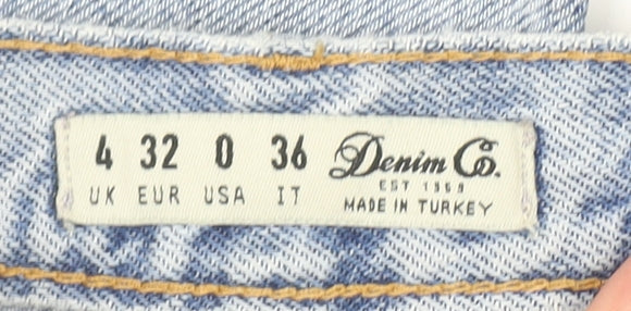 Denim Co. Women's Blue High Rise Straight Jeans Size 4