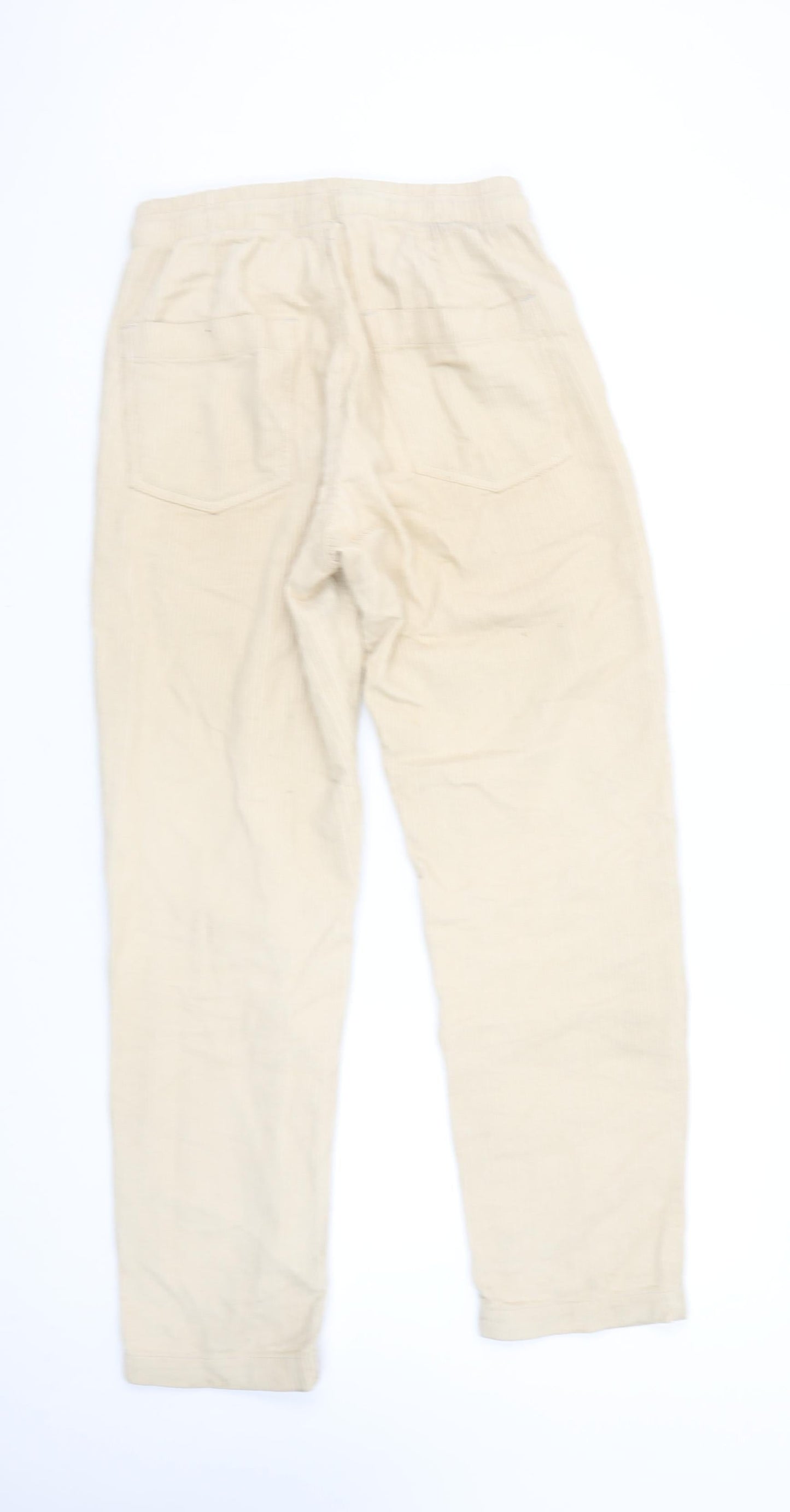 Bershka Women’s Beige Corduroy Jogger Trousers Size 6