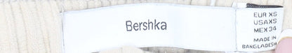 Bershka Women’s Beige Corduroy Jogger Trousers Size 6