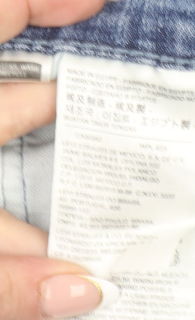 Levi's 514 Men's Blue 36x32 Straight Fit Distressed Jeans