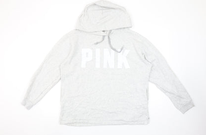 Womens UK Size L Victoria’s Secret PINK Grey Pullover Hoodie