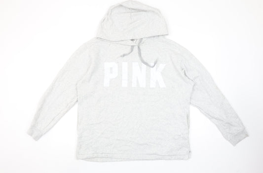 Womens UK Size L Victoria’s Secret PINK Grey Pullover Hoodie
