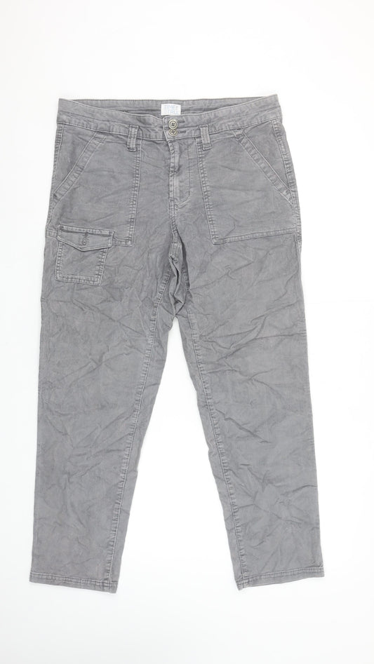 Womens UK Size 10 Time and Tru Regular Fit Cargo Grey Trousers