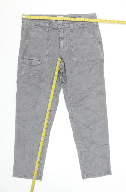 Womens UK Size 10 Time and Tru Regular Fit Cargo Grey Trousers