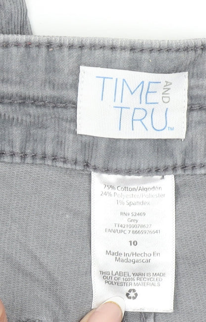 Womens UK Size 10 Time and Tru Regular Fit Cargo Grey Trousers