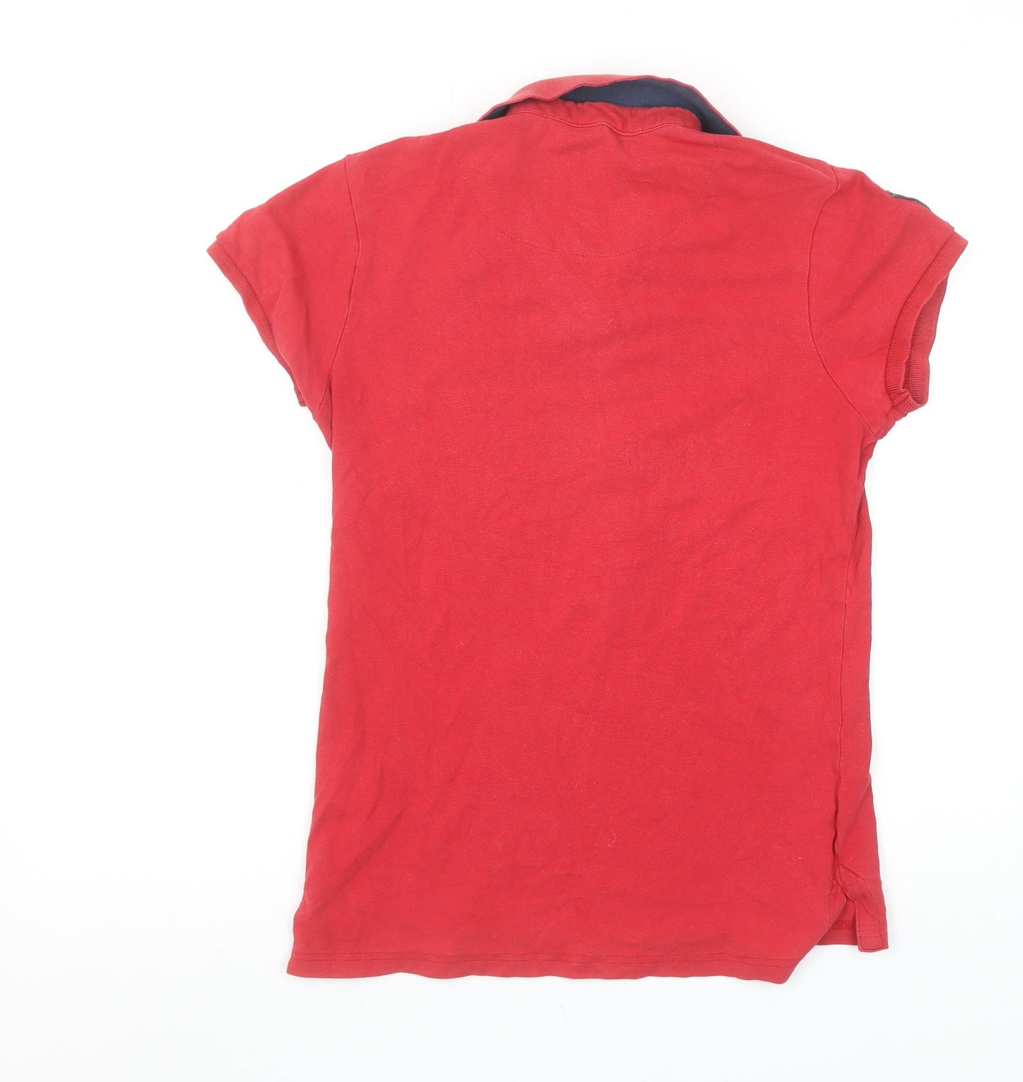 Horseware Women's Red Cotton Polo Shirt UK 12 Equestrian Style