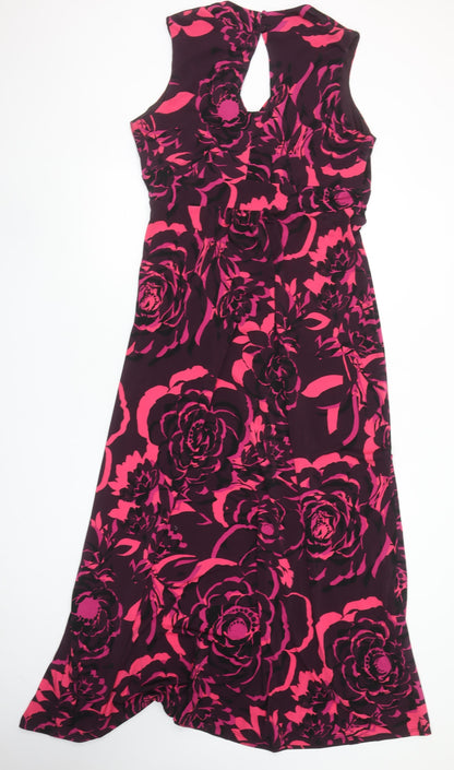 Monsoon Women's Multicoloured Floral Sleeveless Long Wrap Dress Size 18