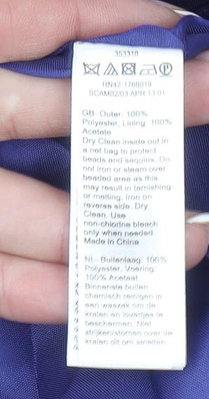 Monsoon Women Blue Floral Embroidered Shift Dress Size 22