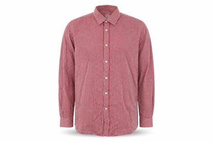 Remus Uomo Men's Red Checked Long Sleeve Cotton Tapered Fit Shirt Size 17