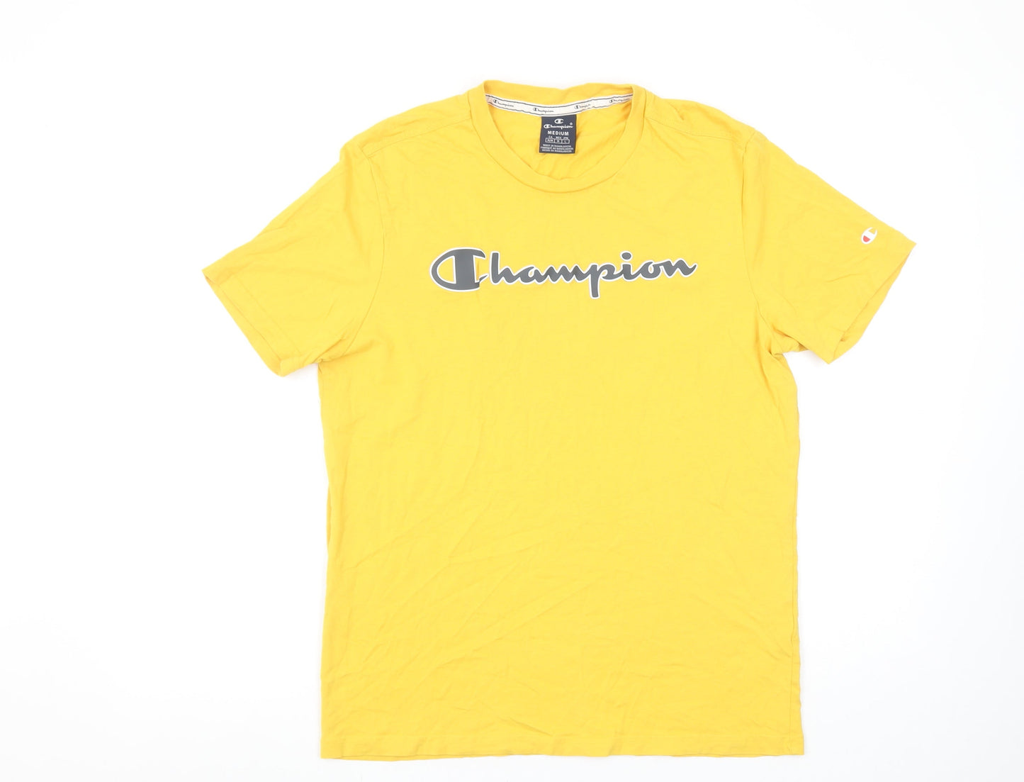 Mens UK Size M Champion Yellow  T-Shirt