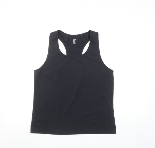 H&M Sport Women's Black Racerback Tank Top L Activewear