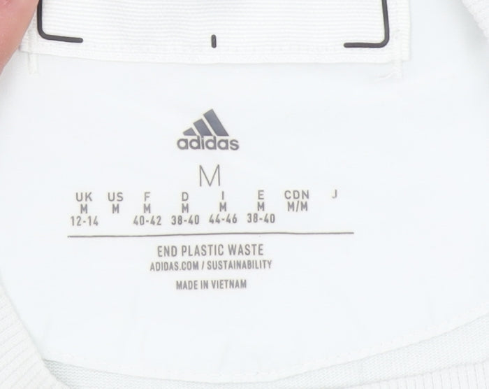 Womens UK Size M adidas White Basic T-Shirt