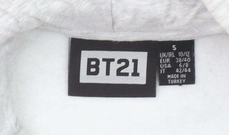 Womens UK Size S BT21 Grey Pullover Hoodie