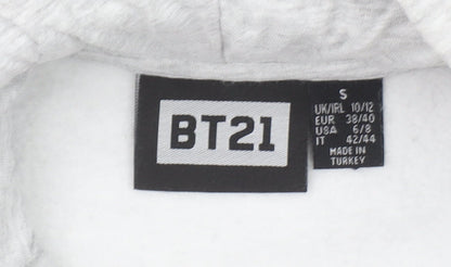 Womens UK Size S BT21 Grey Pullover Hoodie