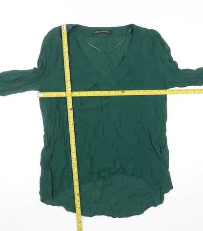 Womens UK Size L Zara Green Tunic Blouse