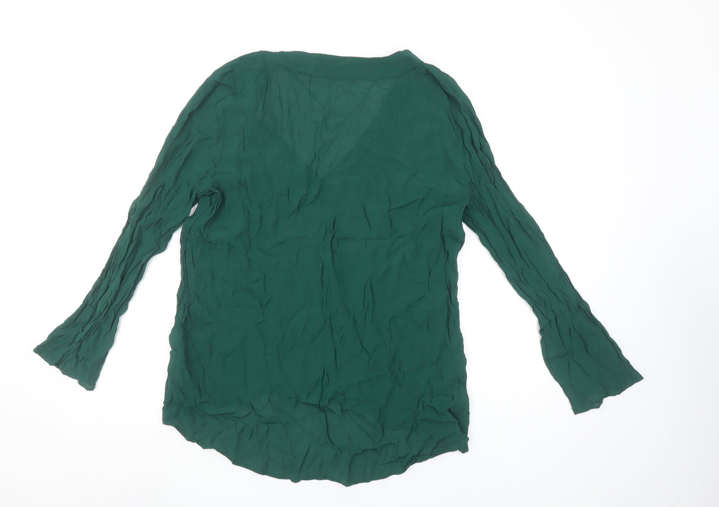 Womens UK Size L Zara Green Tunic Blouse